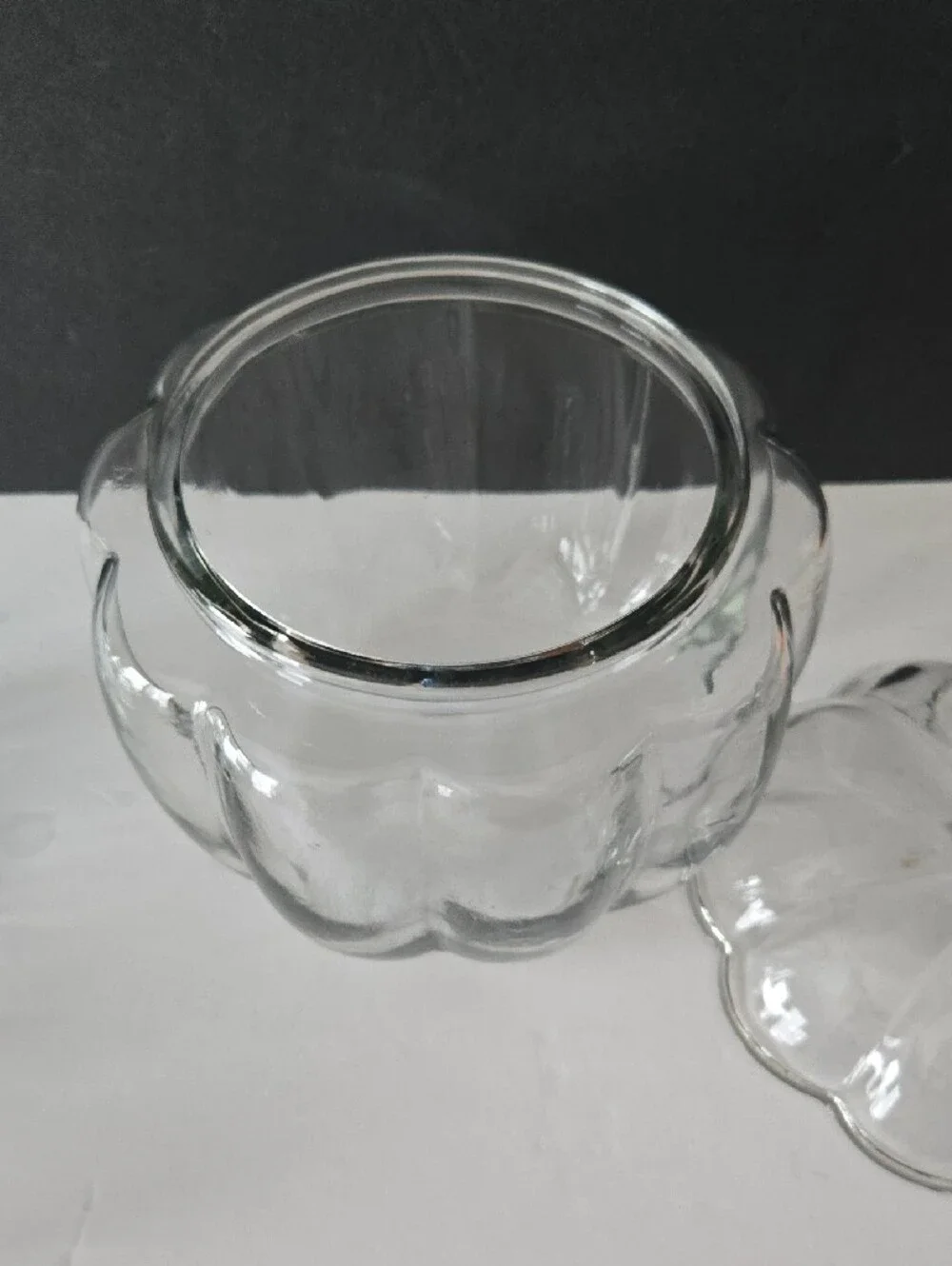 Robert Stanley Clear Glass Pumpkin Shaped Cannister Jars with Lids - Set of 2